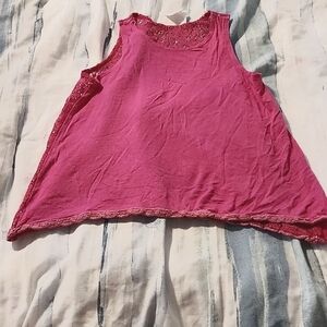 5/25 random hearts pink lace back tank top size 6x